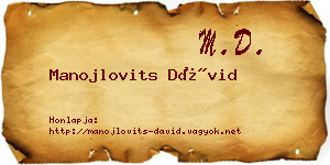 Manojlovits Dávid névjegykártya